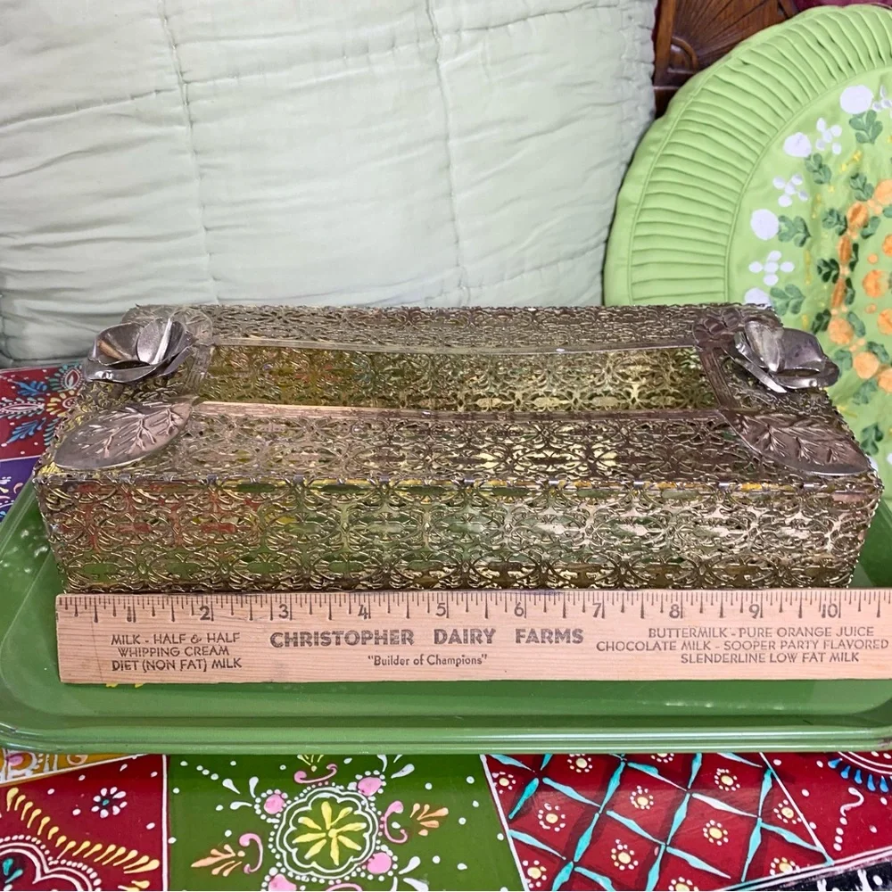 MCM Gold Tissue Box Holder